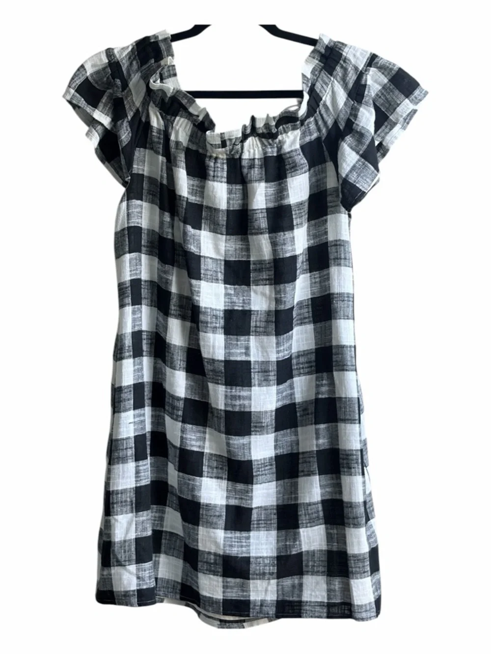 Anthropologie Gingham Dress Off the Shoulder Boho Cottage Corey Lynn Calter, S - Picture 2 of 4